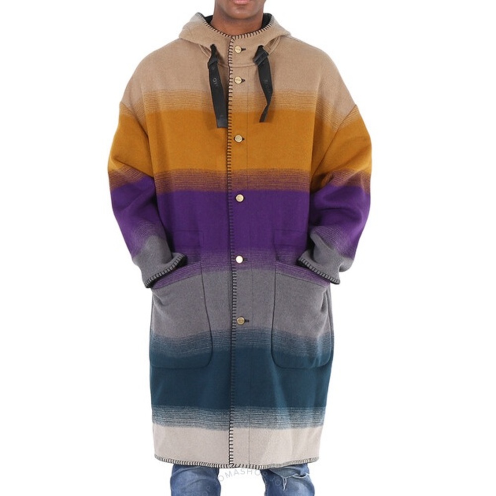 Roberto Cavalli Multicolor Hooded Coat